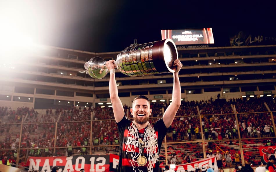Jorginho comemora Libertadores do Flamengo. (Foto: Adriano Fontes/Flamengo)
