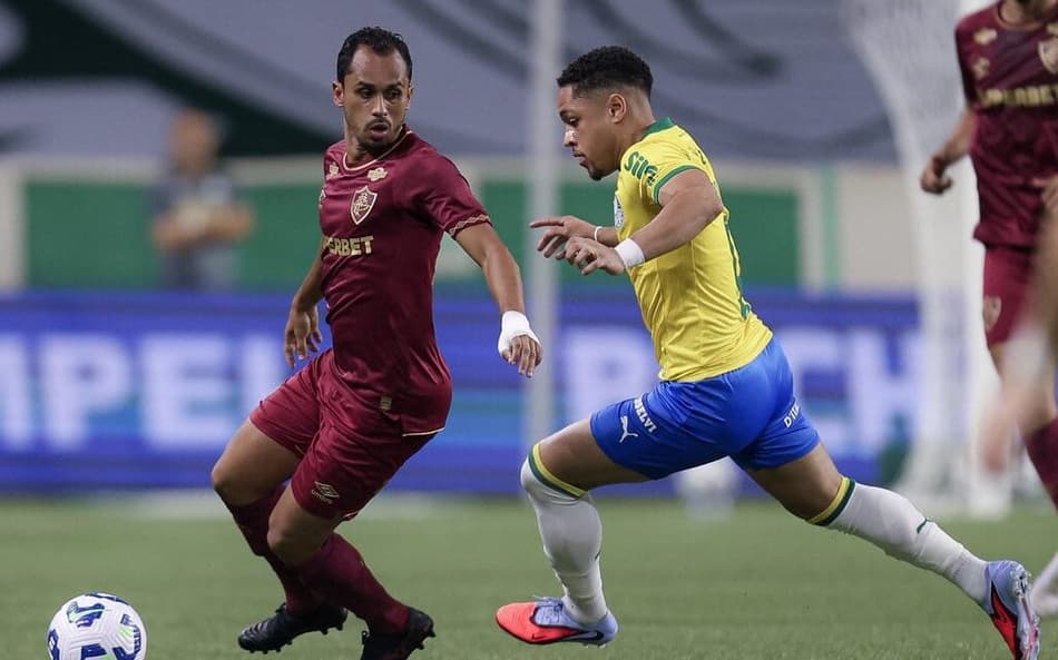 Lima e Vitor Roque em Palmeiras x Fluminense (Foto: Marcelo Gonçalves / Fluminense)