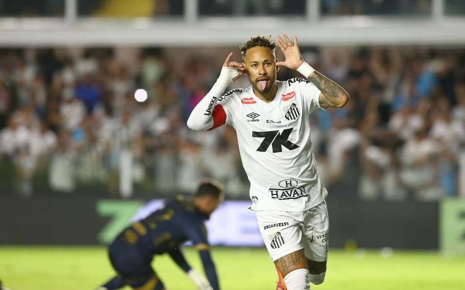 Neymar comemora gol marcado diante do Mirassol (Foto: Mauricio De Souza/AGIF / Gazeta Press)