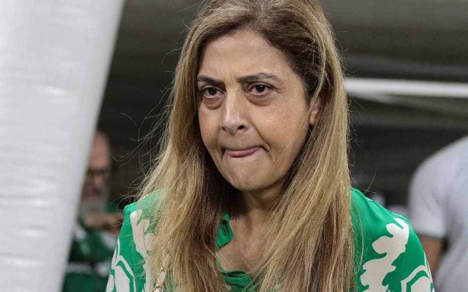 A presidenta Leila Pereira, durante partida entre Palmeiras e Fluminense,