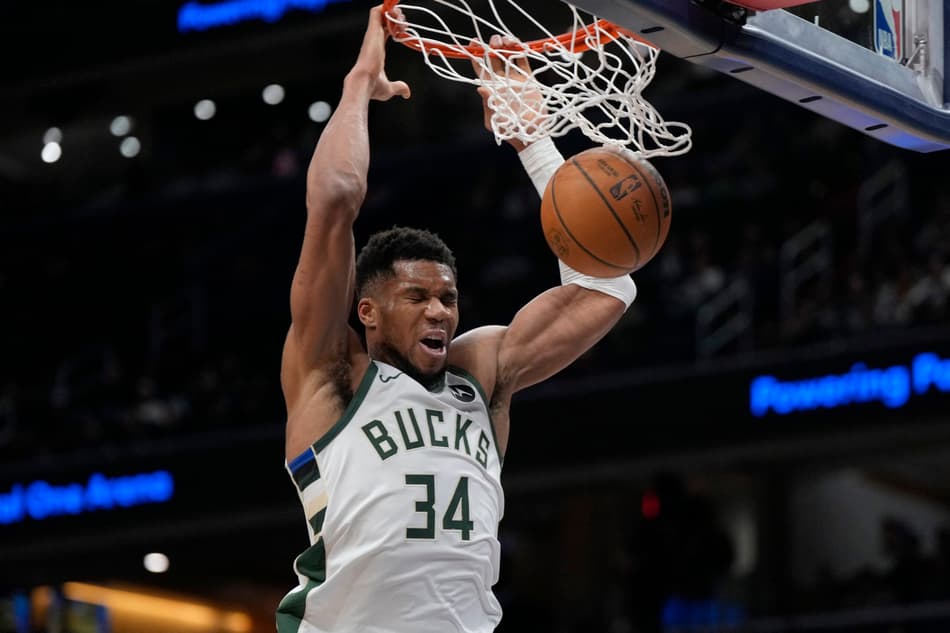 Giannis Antetokounmpo no Washington Wizards x Milwaukee Bucks (Foto: Jess Rapfogel / GETTY IMAGES NORTH AMERICA / Getty Images via AFP)