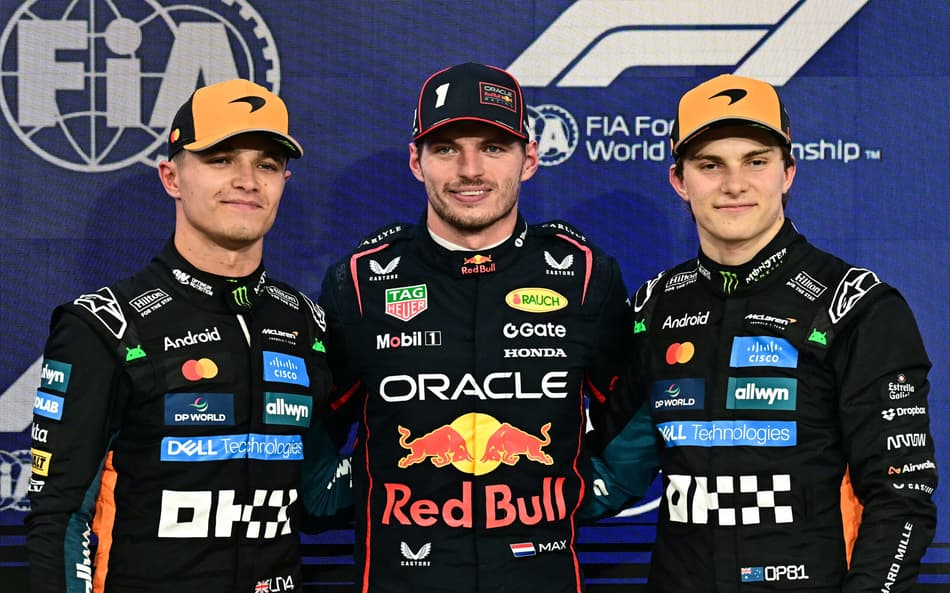 Top-3 para a largada do GP de Abu Dhabi de F1 (Foto: Giuseppe CACACE / AFP)