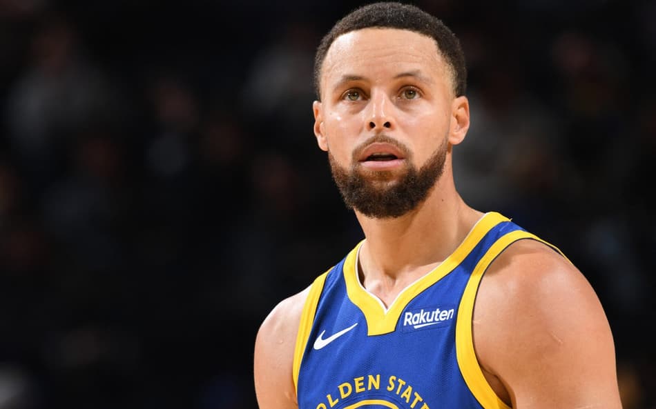 Stephen Curry no Golden State Warriors x Minnesota Timberwolves na NBA (Foto: Noah Graham / NBAE / Getty Images / Getty Images via AFP)