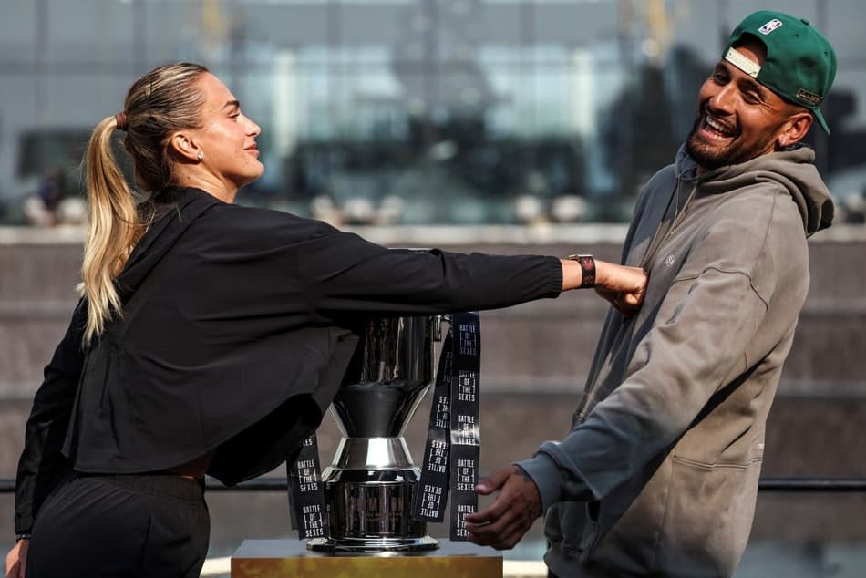 Aryna Sabalenka e Nick Kyrgios se divertem antes da Batalha dos Sexos