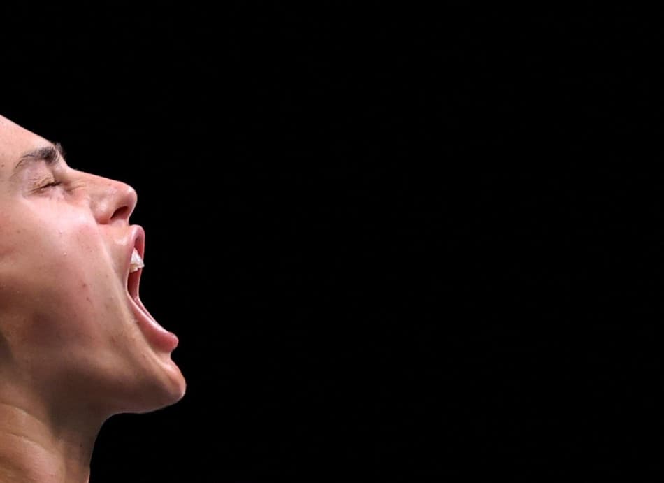 Aryna Sabalenka solta o grito na partida contra Kyrgios