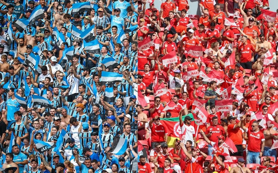 Arte torcidas do Grêmio e do Internacional