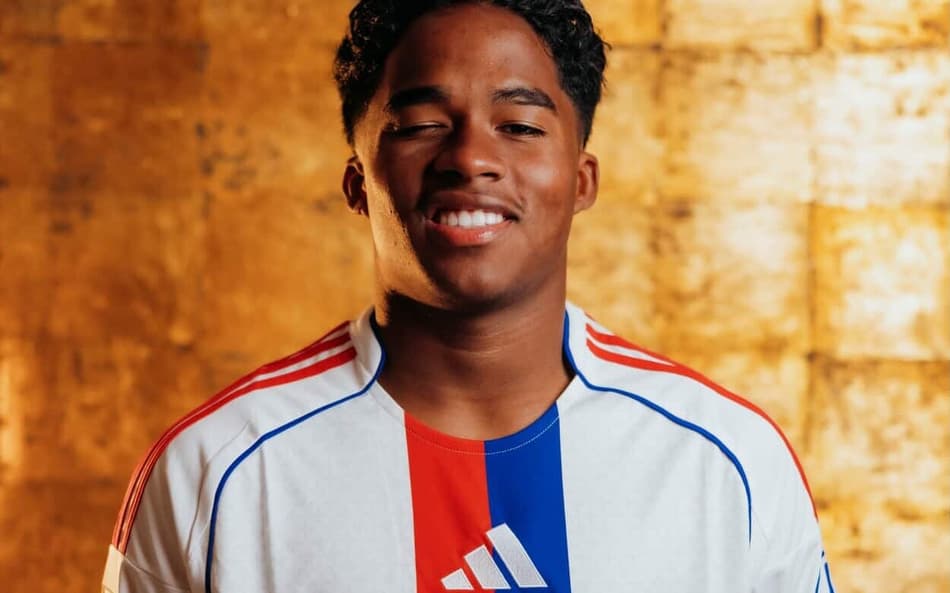 Endrick anunciado pelo Lyon, da França (Foto: Reprodução/X)
