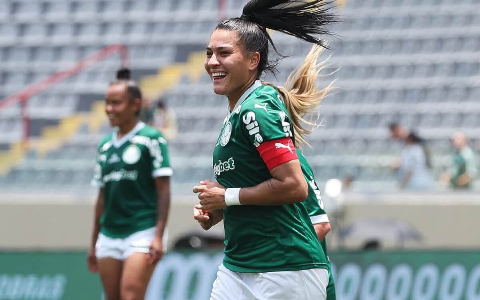 Brena comemora gol no Derby entre Palmeiras x Corinthians. (Foto: Fabio Menotti/Palmeiras/by Canon)