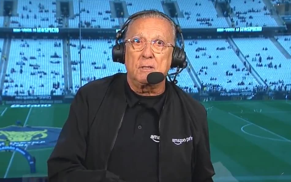 Galvão Bueno se derreteu por Vitor Roque, do Palmeiras (Foto: Reprodução)