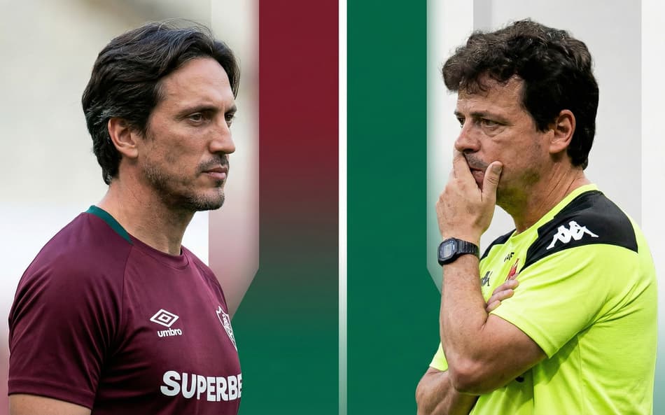 Zubeldía e Diniz fazem duelo a parte nessa Copa do Brasil em Fluminense x Vasco (Foto: Arte/ Lance!)