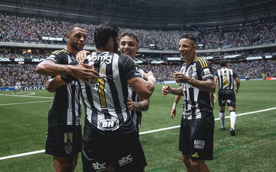 Jogadores do Atlético comemoram goleada sobre o Vasco (Foto: Pedro Souza / Atlético)