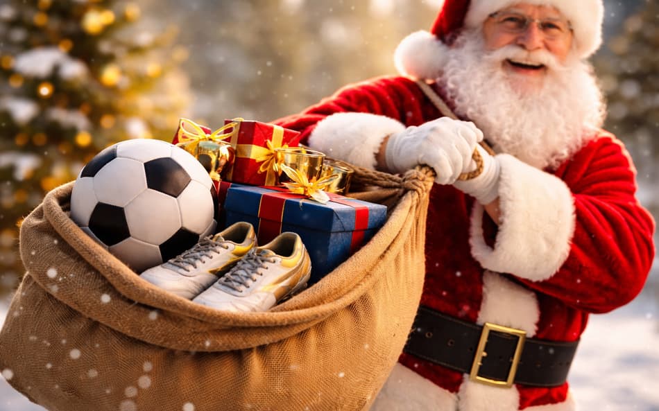 Papai Noel escuta torcidas brasileiras