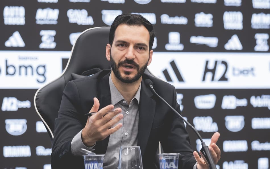 Pedro Daniel em apresentação como novo CEO do clube (Pedro Souza / Atlético)