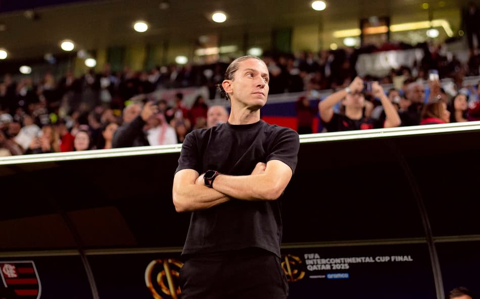 Técnico do Flamengo, Filipe Luís durante a final do Mundial contra o PSG