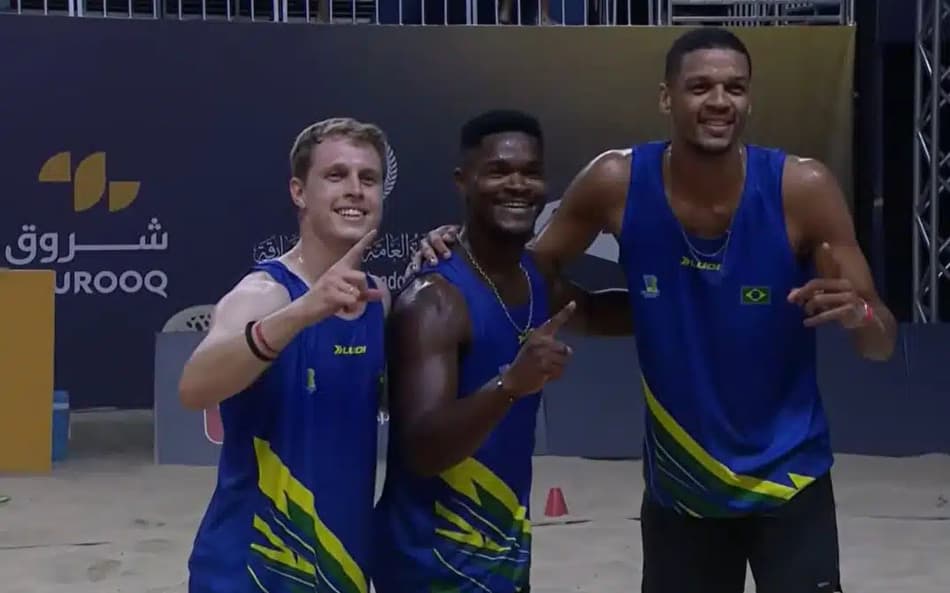 Trio brasileiro no Mundial de Airbadminton (Foto: Foto: Instagram @cbbd_oficial)