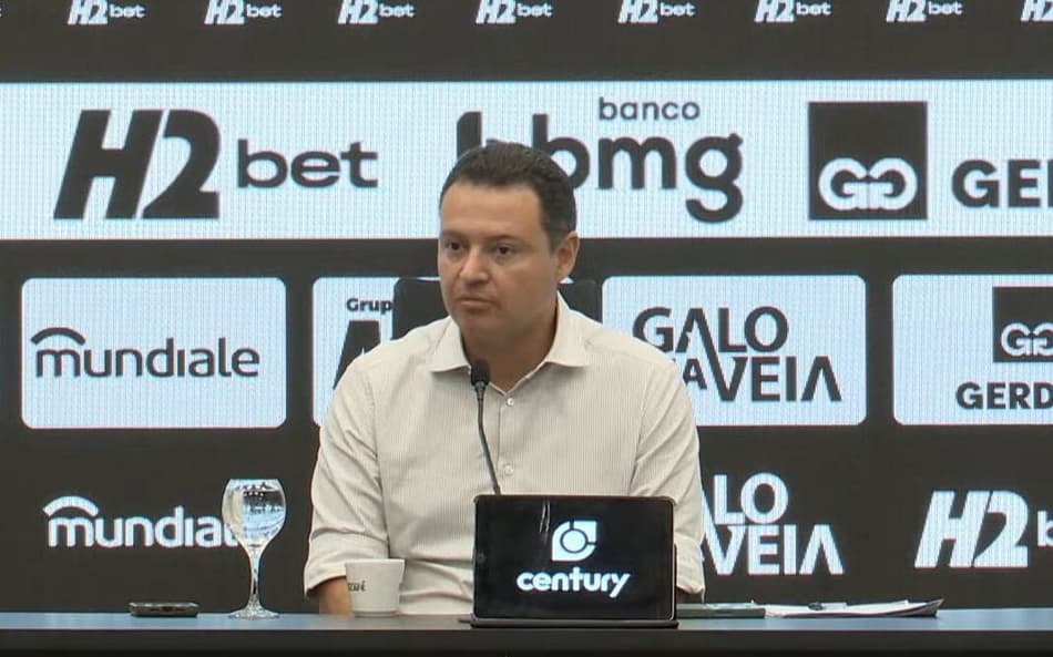 Rafael Menin em coletiva do Atlético-MG (Foto: Reprodução)