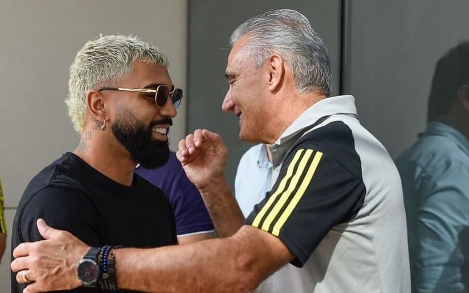 Gabigol e Tite no Flamengo (Marcelo Cortes/Flamengo)