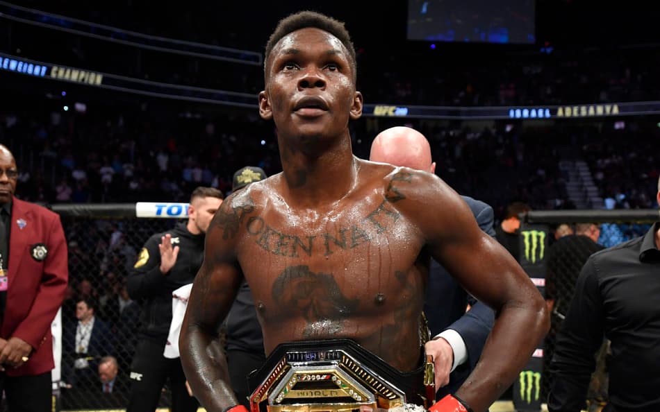 Adesanya agora é torcedor de Poatan no UFC (Foto: Reprodução Twitter UFC Brasil)