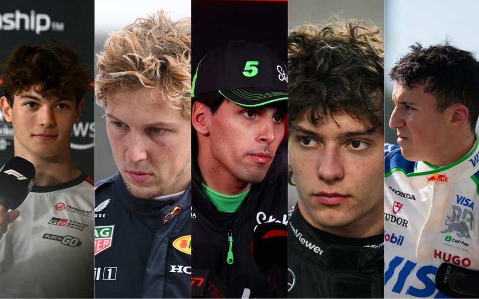 Calouros da temporada 2025 da F1 (Foto: Ben STANSALL / AFP | GREG BAKER / AFP | Peter Fox/Getty Images/AFP | Andrej ISAKOVIC / AFP | Rudy Carezzevoli / GETTY IMAGES NORTH AMERICA / Getty Images via AFP)