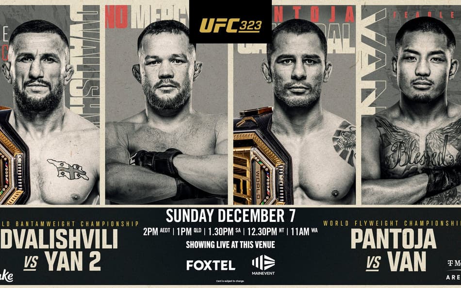 Card oficial do UFC 323 (Foto: Divulgação/UFC)