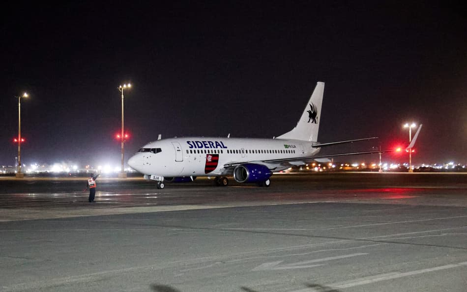 Chegada do Flamengo em Lima. (Foto: Adriano Fontes/Flamengo)