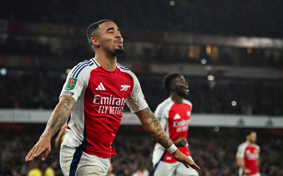 Gabriel Jesus foi o grande destaque do Arsenal pela Copa da Liga Inglesa (Foto: Glyn Kirk/AFP)