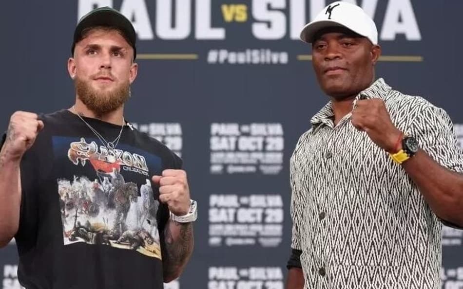 Jake Paul e Anderson Silva já se enfrentaram (Foto: AFP)