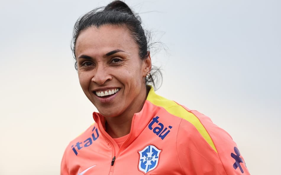 Marta durante treino da Seleção feminina para encarar o Japão. (Foto: Lívia Villas Boas / CBF)