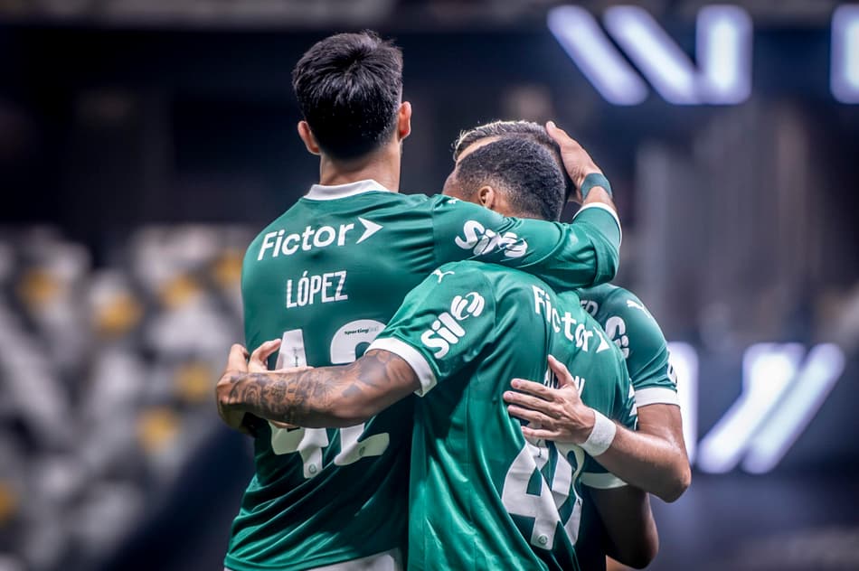Palmeiras comemora gol diante do Atlético-MG (Foto: Fillipe Alves/Agência F8/Gazeta Press)