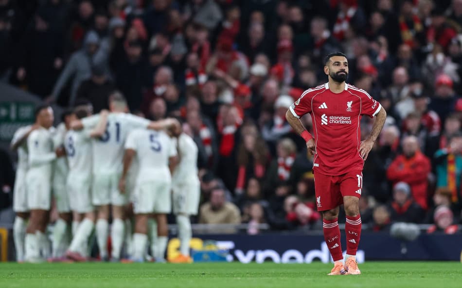 Mohamed Salah lamenta derrota do Liverpool para o Forest na Premier League (Foto: Darren Staples / AFP)