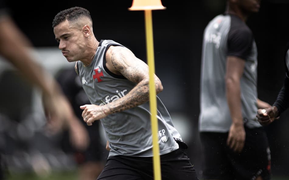 Philippe Coutinho no último treino do Vasco antes da final da Copa do Brasil