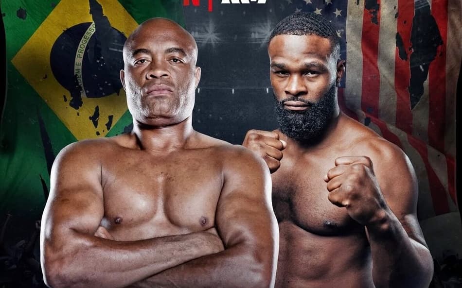 Woodley pega Anderson Silva em evento de boxe (Foto: Reprodução Instagram Therealest)