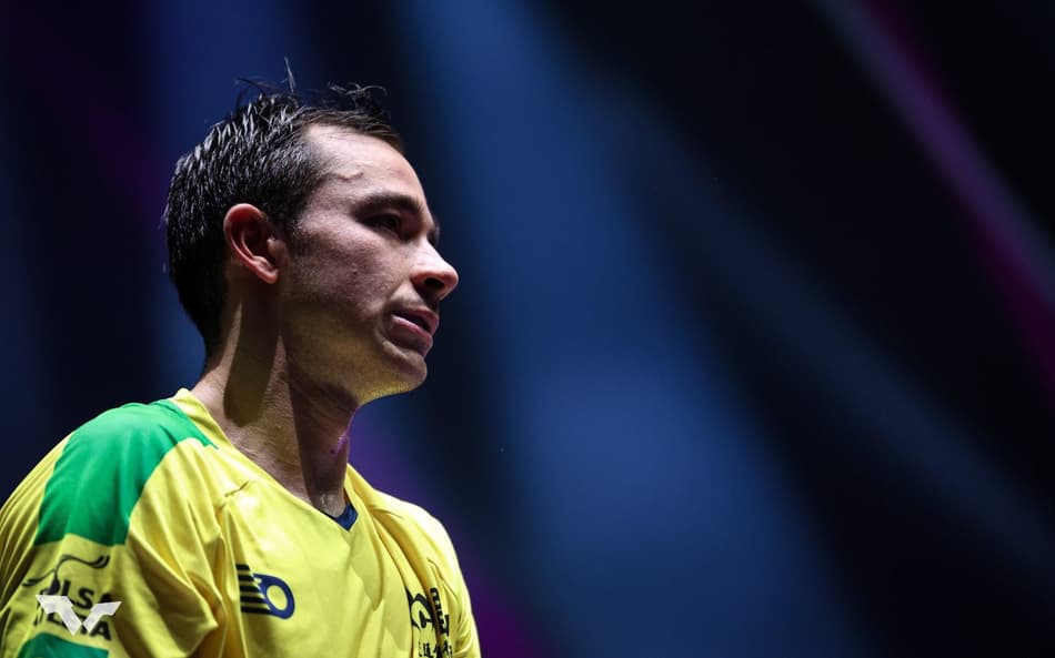 Hugo Calderano é eliminado por Kanak Jha no WTT Champions de Montpellier (Foto: Divulgação / WTT)