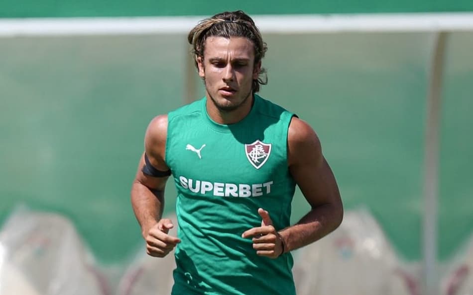 Bernal e Canobbio em treino do Fluminense (Foto: Marcelo Gonçalves / Fluminense FC)