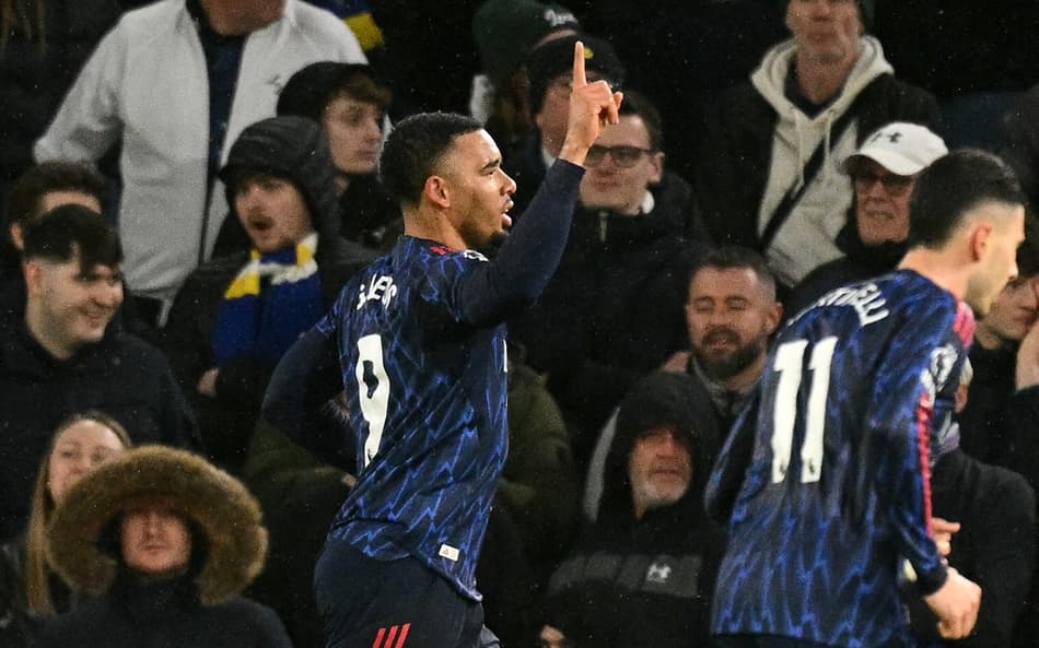 Gabriel Jesus marcou na vitória do Arsenal sobre o Leeds United pela Premier League (Foto: Oli SCARFF / AFP)