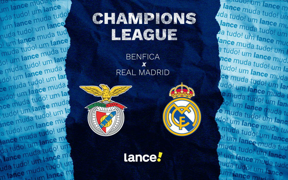 Benfica e Real Madrid se enfrentam pela 8ª rodada da Champions League, na quarta-feira (28) (Foto: Arte/Lance!)