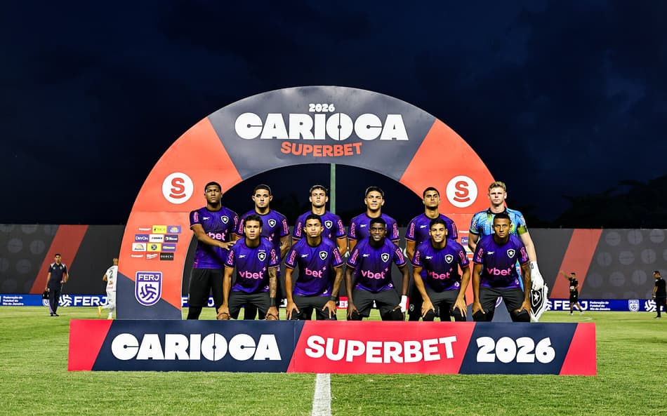 Time do Botafogo em jogo contra a Portuguesa, pelo Campeonato Carioca (Foto: Arthur Barreto/BFR)