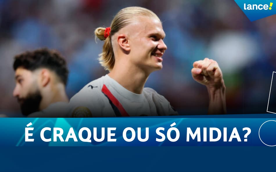 Haaland comemora gols pelo Manchester City contra o Al Ain pelo Mundial (Foto: Alex Grimm/AFP)