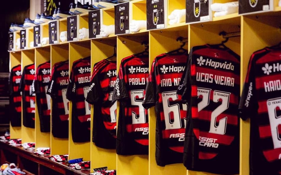 Vestiário do Flamengo para a estreia em 2026 (Foto: Divulgação/Flamengo)