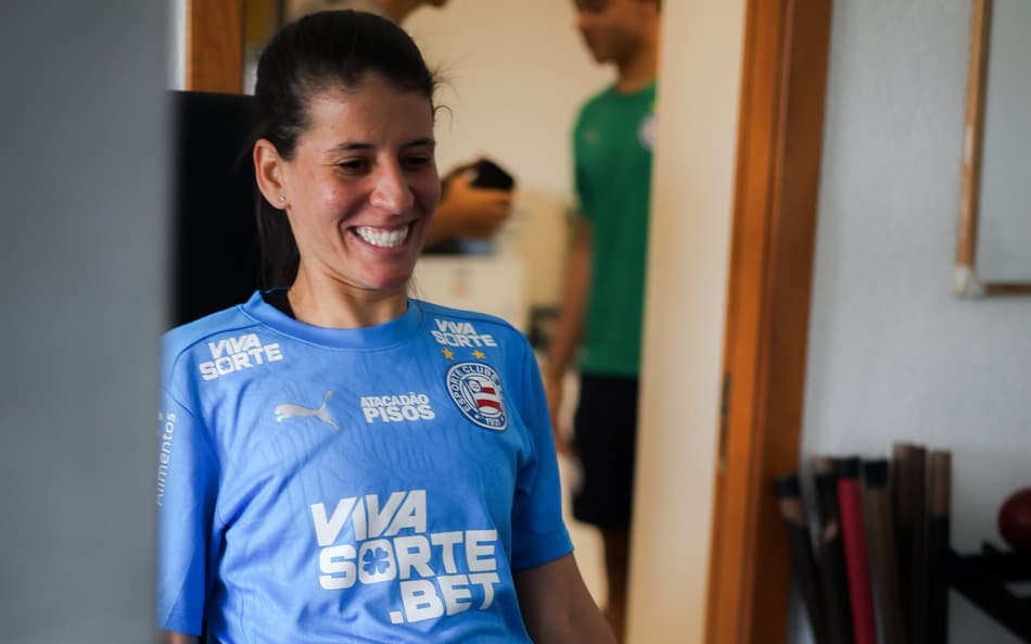 Jogadoras do Bahia realizam testes físicos na pré-temporada. (Foto: Letícia Martins/ E.C Bahia)