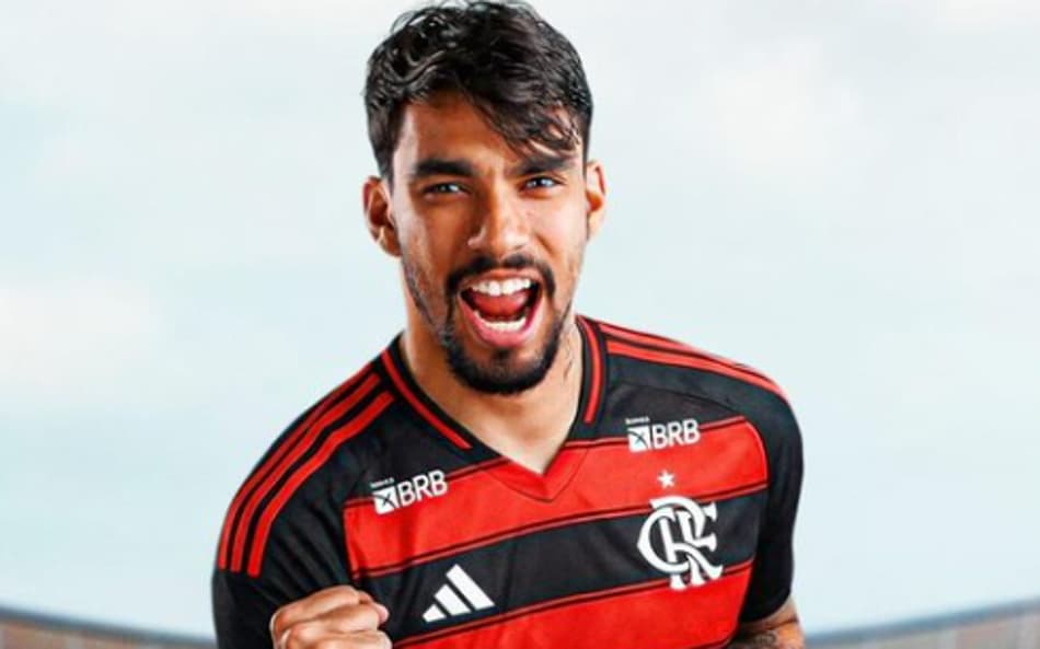 Imagem fictícia de Lucas Paquetá com a camisa do Flamengo - gerada por inteligência artificial