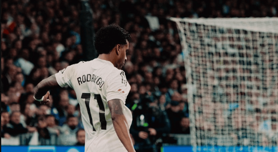 Rodrygo em ação pelo Real Madrid
