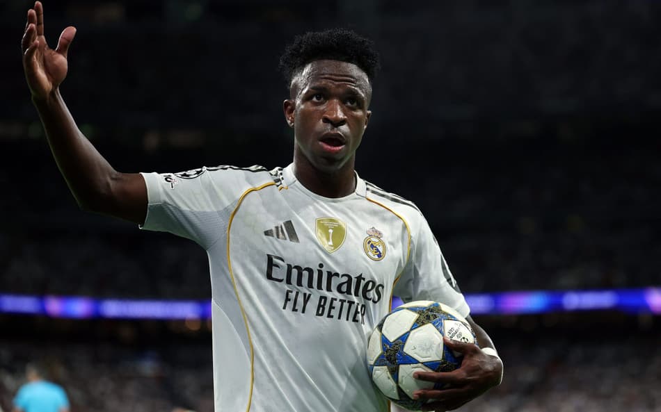 Vini Jr em ação pelo Real Madrid contra a Juventus, pela Champions League