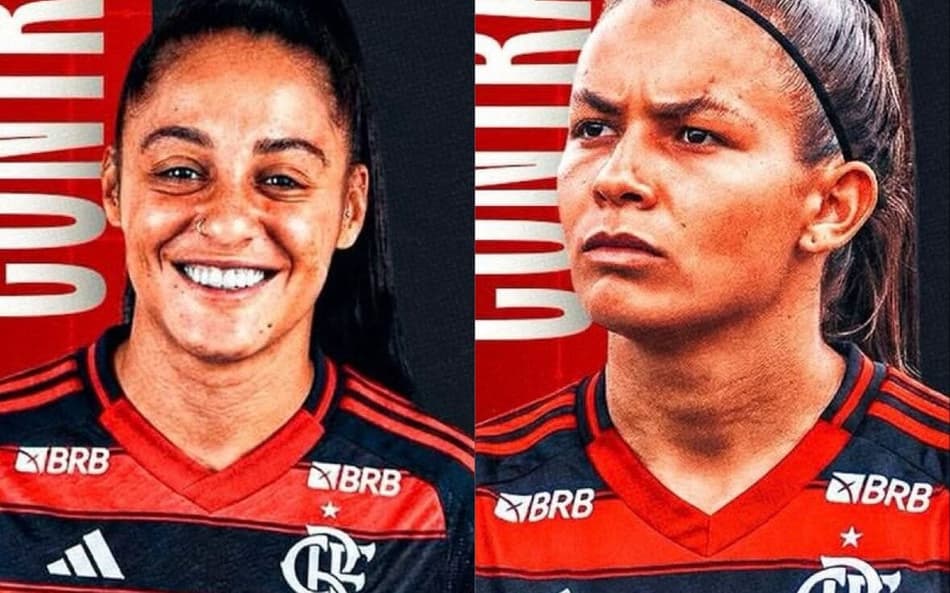 Maísa Caverzan e Layza são reforços do time feminino do Flamengo. (Foto: Flamengo/Divulgação)