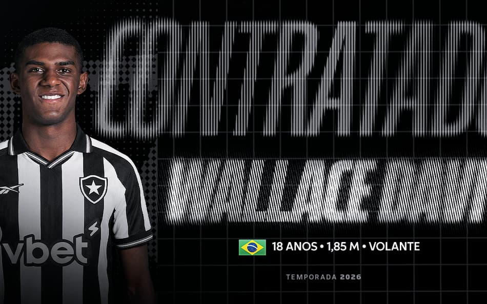Botafogo anunciou a contratação de Wallace Davi (Foto: Divulgação/Botafogo)