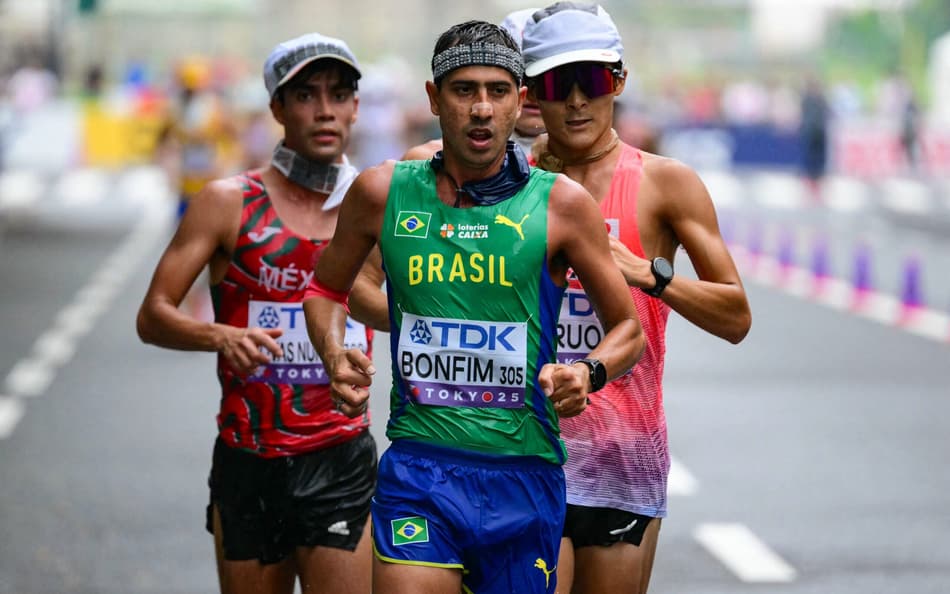 Caio Bonfim é prata na marcha atlética no Mundial de Atletismo do Japão (Foto: Yuichi Yamazaki / AFP