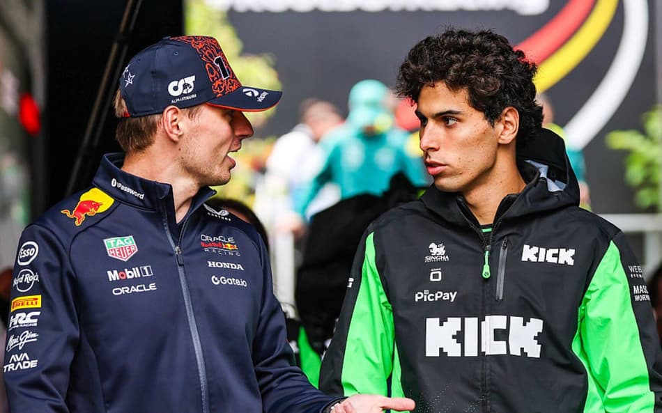 Gabriel Bortoleto e Max Verstappen na F1 (Foto: Getty Images/ AFP)