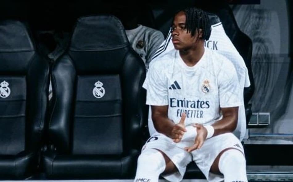 Endrick no banco pelo Real Madrid (Foto: Reprodução/Instagram)