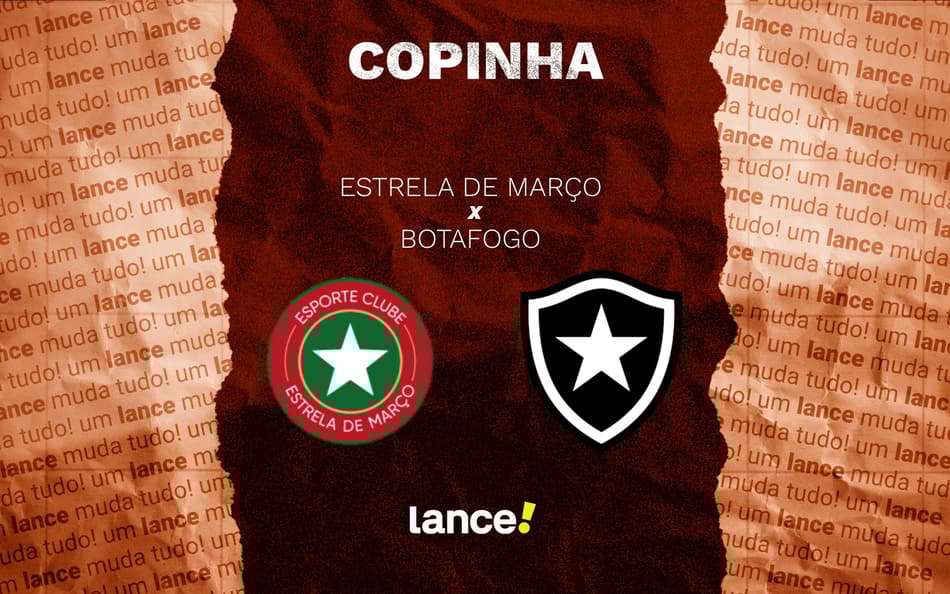 Estrela de Março x Botafogo pela Copinha (Arte/Lance!)