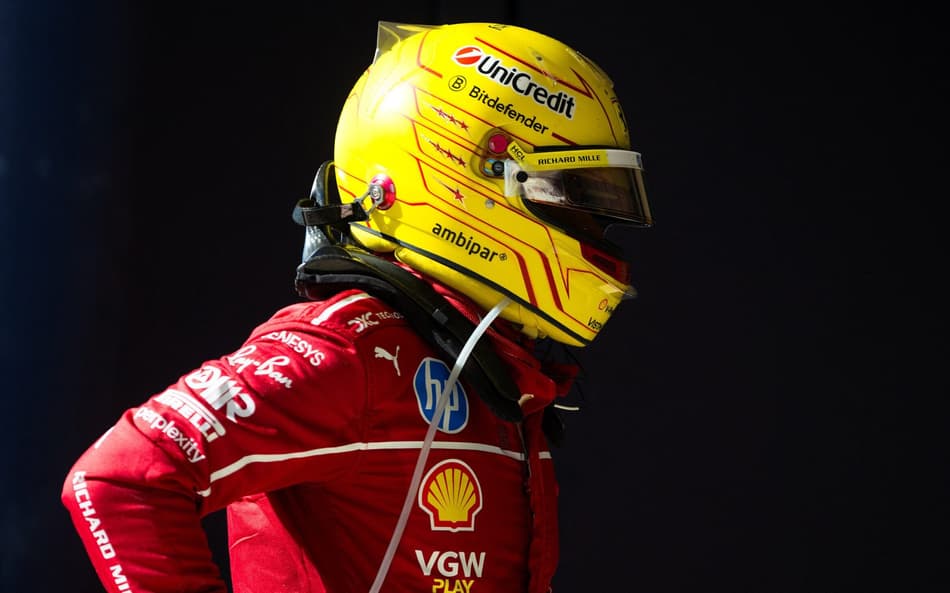 Lewis Hamilton, da Ferrari, no GP dos Estados Unidos pela F1 2025 (Foto: Rudy Carezzevoli/Getty Images/AFP)